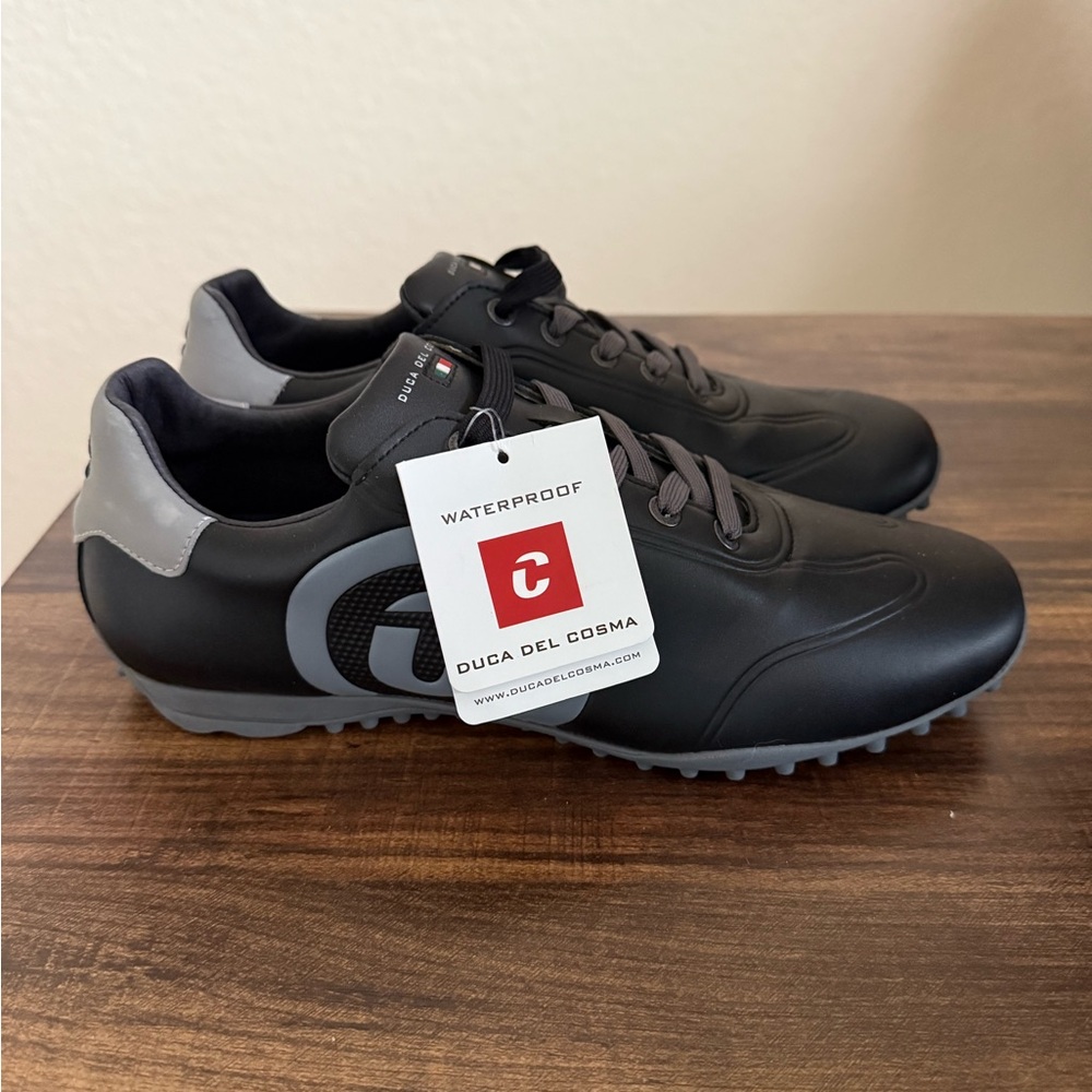Duca Del Cosma Men's Black Waterproof Golf Sneakers